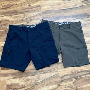 Two pair men’s wrangler all terrain gear shorts, 40 inch waist